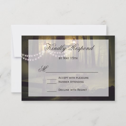 Koord van Rustic Wedding RSVP-kaarten met hooglich RSVP Kaartje (Voorkant)