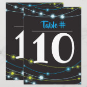 KOORD VAN STARS Bar Mitzvah Table Number Kaart (Voorkant / Achterkant)