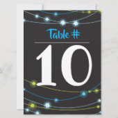 KOORD VAN STARS Bar Mitzvah Table Number Kaart (Achterkant)