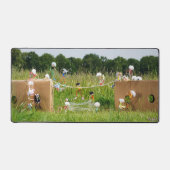 Koorddansende Fubby Poppetjes die balanseren Bureaumat (Voorkant)