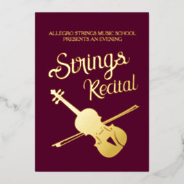 Koorden overtreden klassieke muziekschool folie uitnodiging