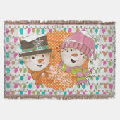Koorden van de feestdag van Lights en Snowmen Deken (Voorkant)