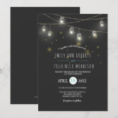 Koorden van Gloeiende Mason Jars Fireflies Bruilof Kaart (Voorkant / Achterkant)