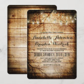 Koordlampjes in  Barn Wood Rustic Kaart (Voorkant / Achterkant)