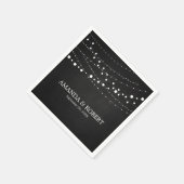 Koordlampjes op de bijtende trouwerij servet (Hoek)