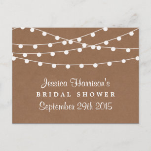 Koordlampjes op Vrijgezellenfeest Rustic Kraft Briefkaart