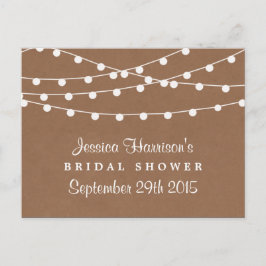 Koordlampjes op Vrijgezellenfeest Rustic Kraft Briefkaart