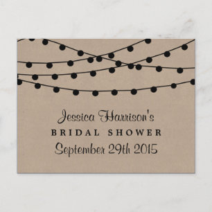 Koordlampjes op Vrijgezellenfeest Rustic Kraft Briefkaart