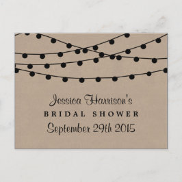 Koordlampjes op Vrijgezellenfeest Rustic Kraft Briefkaart