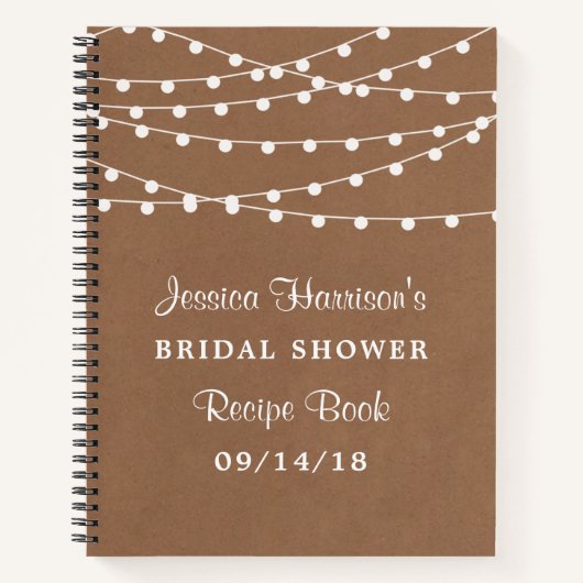 Koordlampjes op Vrijgezellenfeest Rustic Kraft Notitieboek (Voorkant)