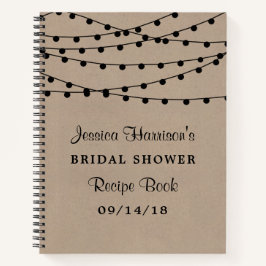 Koordlampjes op Vrijgezellenfeest Rustic Kraft Notitieboek