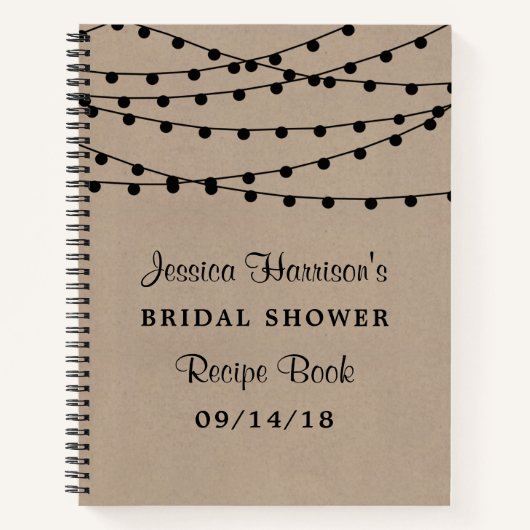 Koordlampjes op Vrijgezellenfeest Rustic Kraft Notitieboek (Voorkant)