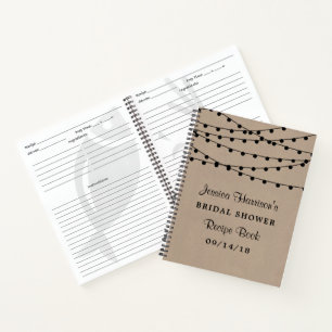 Koordlampjes op Vrijgezellenfeest Rustic Kraft Notitieboek
