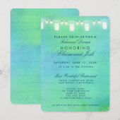 Koordlichten op het water Rehearsal Dinner Kaart (Voorkant / Achterkant)