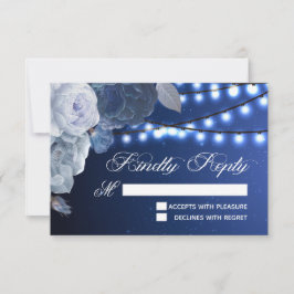 Koordoplichten Blauw Elegant RSVP Kaartje