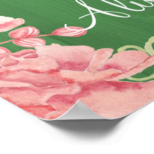 Koordoplichten pinda's met welkomstbord voor bruid poster (Hoek)