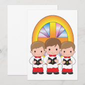 Koorjongens die in de kerk zingen, Christelijke er Kaart (Voorkant / Achterkant)