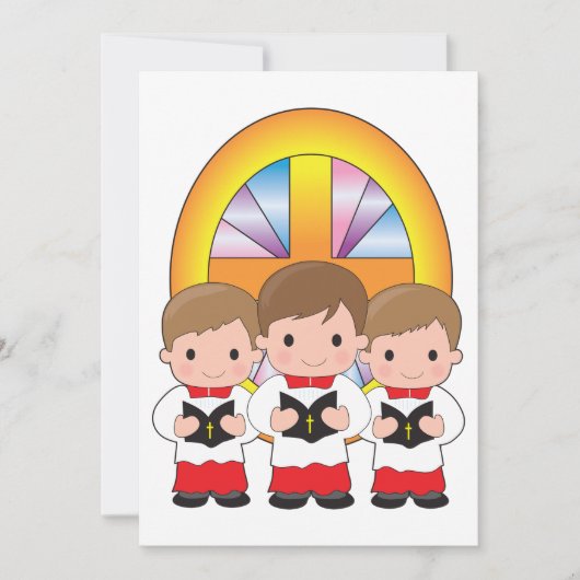 Koorjongens zingen in de kerk Christelijke eredien Kaart (Voorkant)