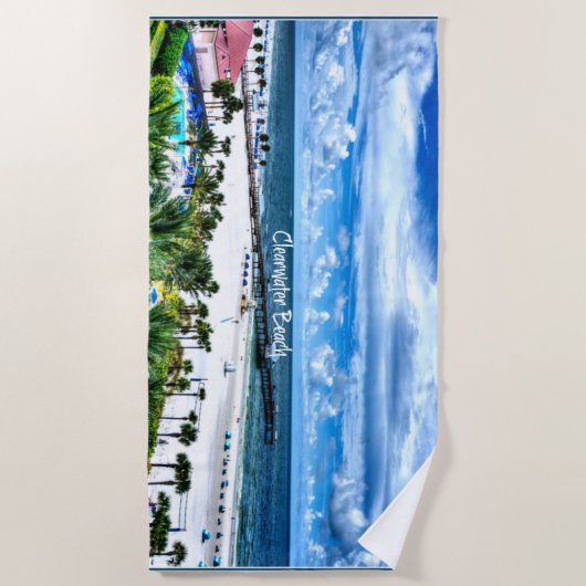 Koortsbuis, voorzien van een etiket, strandlaken (Voorkant)