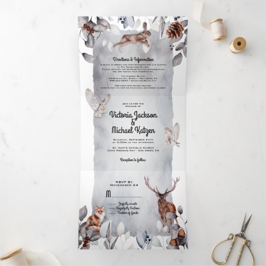 Koos Bos Huwelijk in het Bos Drieluik Uitnodiging (Binnen)