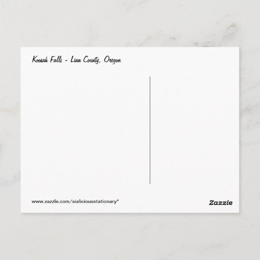 Koosah Herfsten Oregon Waterfall Briefkaart (Achterkant)