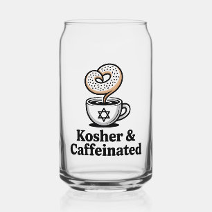 Koosjer en cafeïnehoudende Joodse Koffie Chanoeka Blikvorm Glas