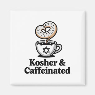 Koosjer en cafeïnehoudende Joodse Koffie Chanoeka Magneet
