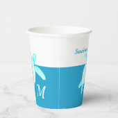 Koosterse Zee Blauw Blauwgroen Wit Acryl Papieren Bekers (Rechts)