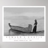 Kootenai Indian Standing by Canoe Poster (Voorkant)