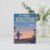 Kootenai Nationaal Park Hiking-reisposter Briefkaart (Staand voorkant)