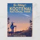 Kootenai Nationaal Park Hiking-reisposter Briefkaart (Voorkant)