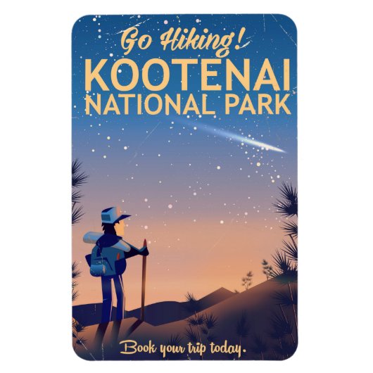 Kootenai Nationaal Park Hiking-reisposter Magneet (Verticaal)