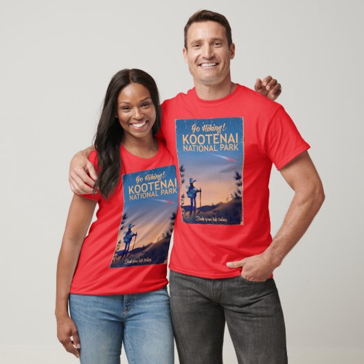 Kootenai Nationaal Park Hiking-reisposter T-shirt (Unisex)