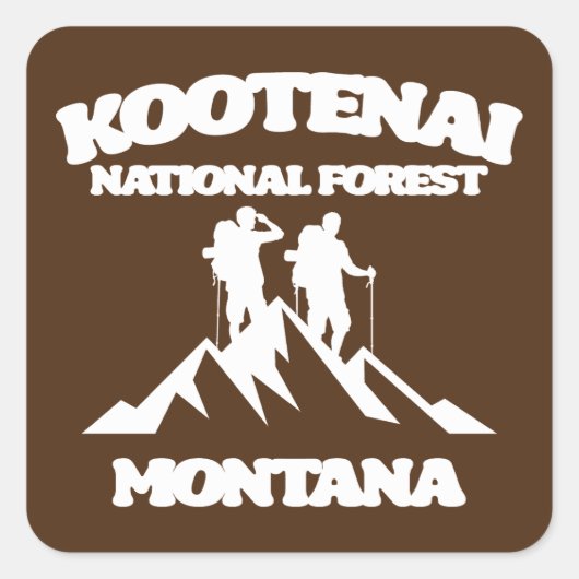 Kootenai National Forest, Montana Vierkante Sticker (Voorkant)