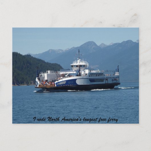 Kootenay Lake Ferry, British Columbia Briefkaart (Voorkant)