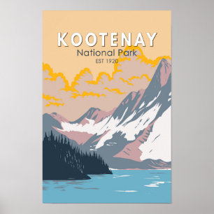 Kootenay Nationaal Park Canada Reis Kunst Vintage Poster