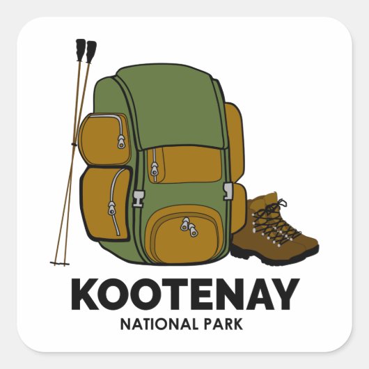 Kootenay National Park Backpack Vierkante Sticker (Voorkant)