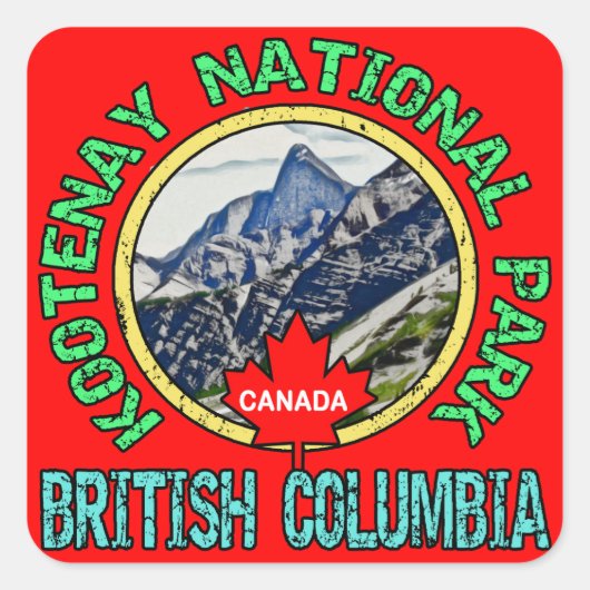 Kootenay National Park, Brits-Columbia Vierkante Sticker (Voorkant)