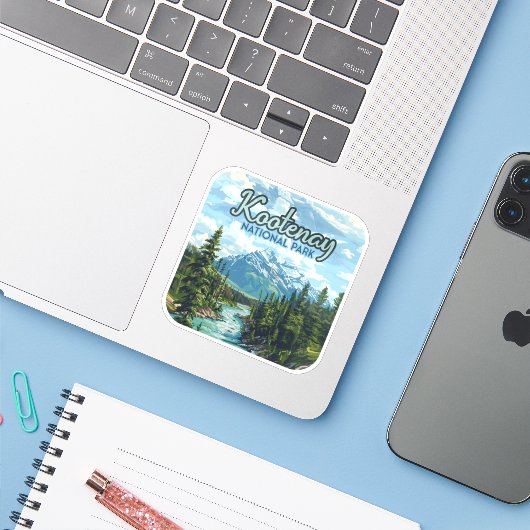 Kootenay National Park Canada British Columbia Sticker (Laptop met iPhone)