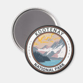 Kootenay National Park Canada Travel Art Badge Magneet (Voorkant / Achterkant)
