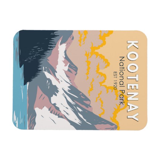 Kootenay National Park Canada Travel Art  Magneet (Horizontaal)
