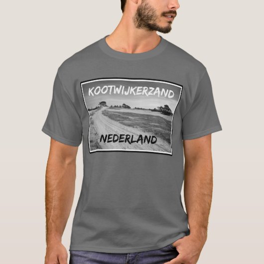 Kootwijkerzand, Nederland, zwart-wit T-shirt (Voorkant)