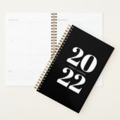Kop 2022 Typografie Zwart en Wit Planner (Display)