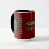 Kop, African style mug, patronen met rode achtergr Mok (Voorkant links)