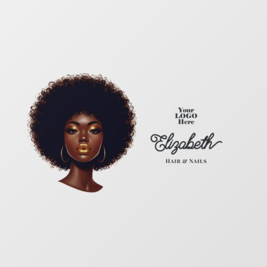 Kop Afro-ontwerp voor Afrikaans-Amerikaanse kapsal Raamsticker (Vel)