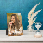 Kop Afstudeerfoto Wit Script Overlay Fotoplaat (Zijkant)