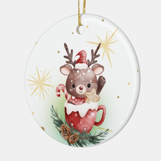 Kop chocolade keramisch ornament (Links)