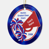 Kop Coach Ornaments, Personalized Red Blue Keramisch Ornament (Links)