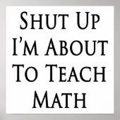 Kop dicht dat ik Wiskunde ga trainen Poster (Voorkant)