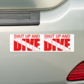 Kop dicht en duik bumpersticker (Op auto)